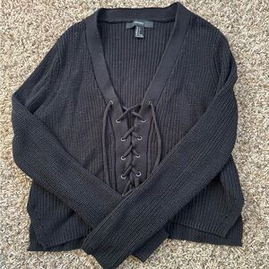 CROPPED KNIT SWEATER: SMALL